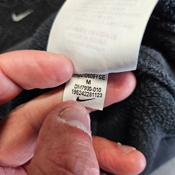 Nike AOP Gel Fleece Black Pullover Hoodie Mens Medium DM7930 010 Center Swoosh - Picture 7 of 9